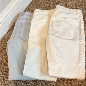 Women's White and Light Gray Jeans